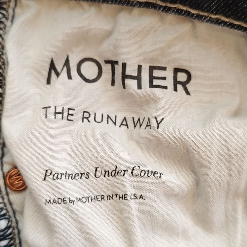 MOTHER The Runaway Denim Jean in Partners Undercover Wash Frayed Hem Revolve - Picture 6 of 16